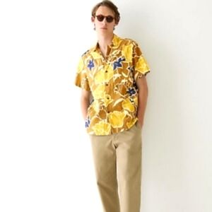 J. Crew Yellow and Blue Floral Casual Shirt